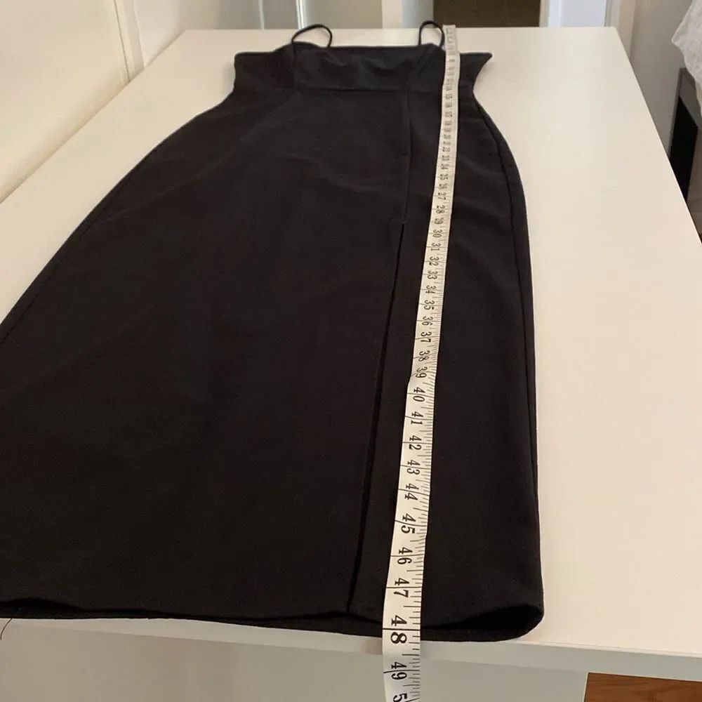 Zara Black Lightweight Midi Dress with Thigh Split Size Small - Picture 14 of 14